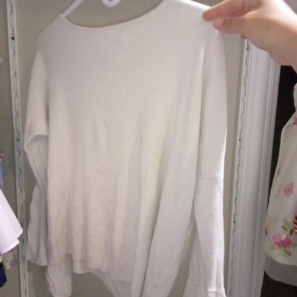Express White sweater shirt Size M Bell Sleeves